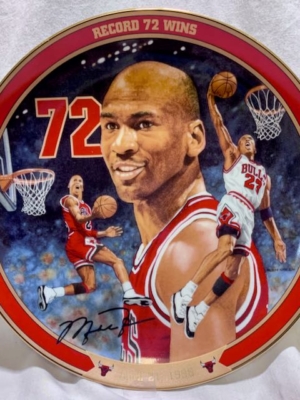 Michael Jordan Record Breaking 72 Wins Commemorative Plate