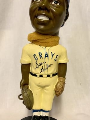 Josh Gibson Bobblehead Pittsburgh Grays Negro League with Grandson Autograph