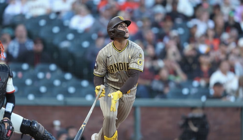 Padres rookie Ethan Salas triples for his first career hit in the Majors